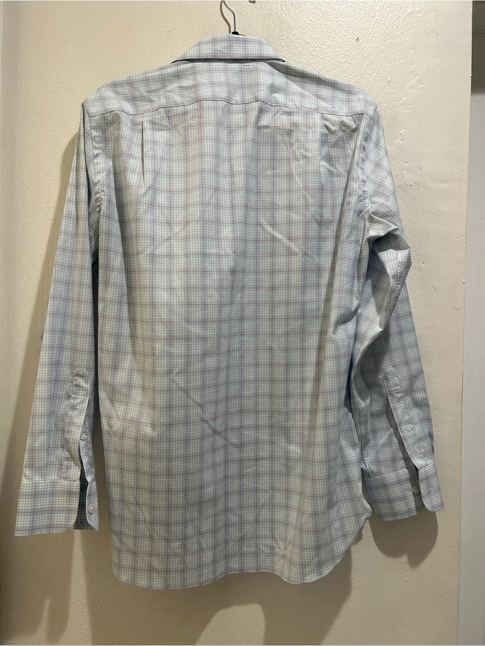 J. Crew Men’s Light Blue and Pink Windowpane Dress Shirt